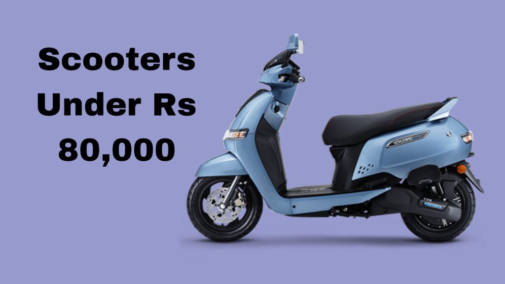 a blue scooter with black text
